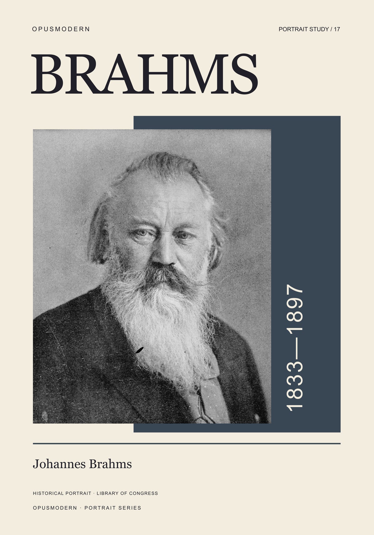 Johannes Brahms — 28X40 — Edge-to-edge. Full production composition.