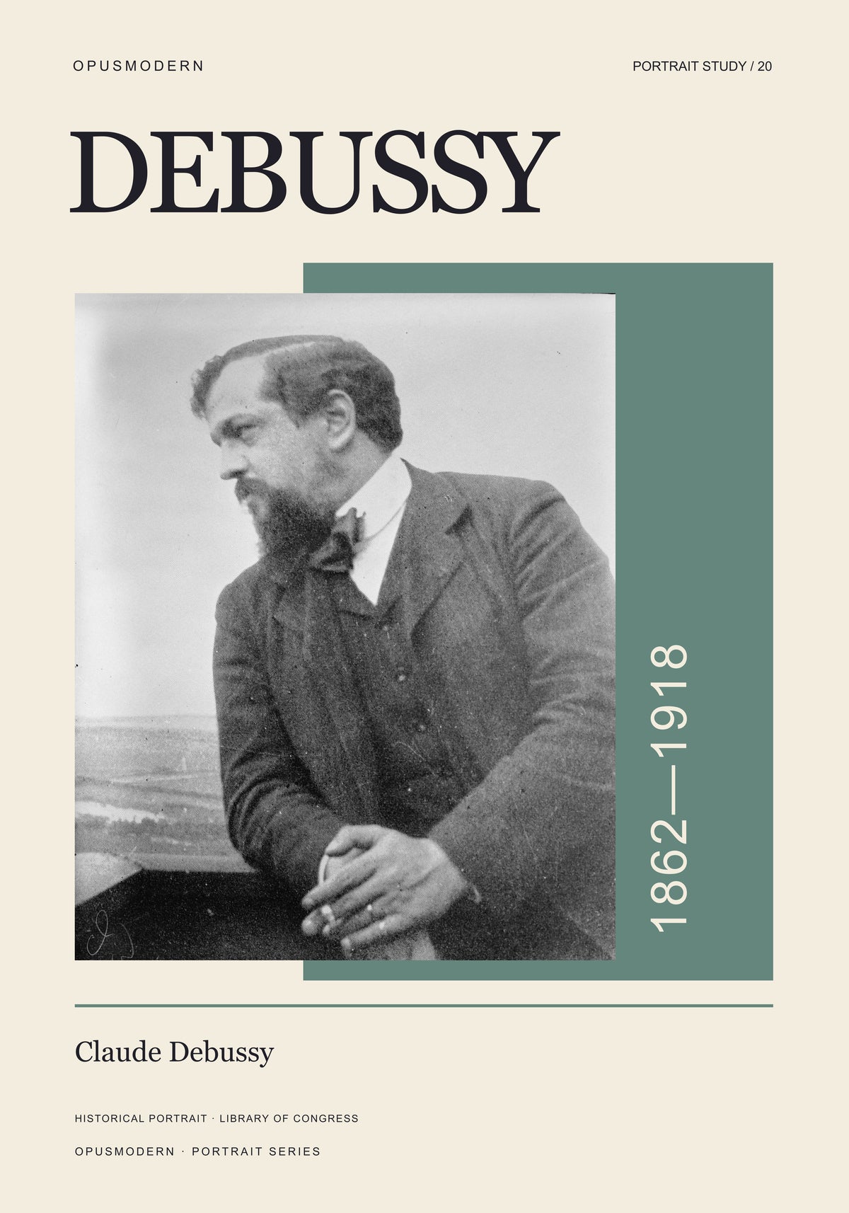 Claude Debussy — 28X40 — Edge-to-edge. Full production composition.