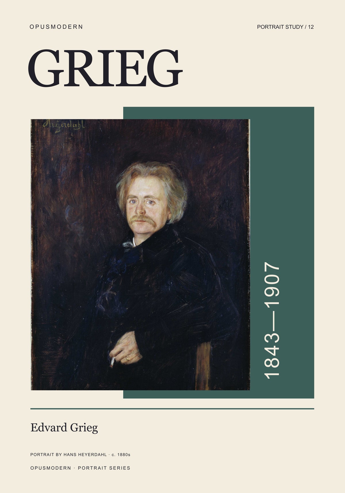 Edvard Grieg — 28X40 — Edge-to-edge. Full production composition.