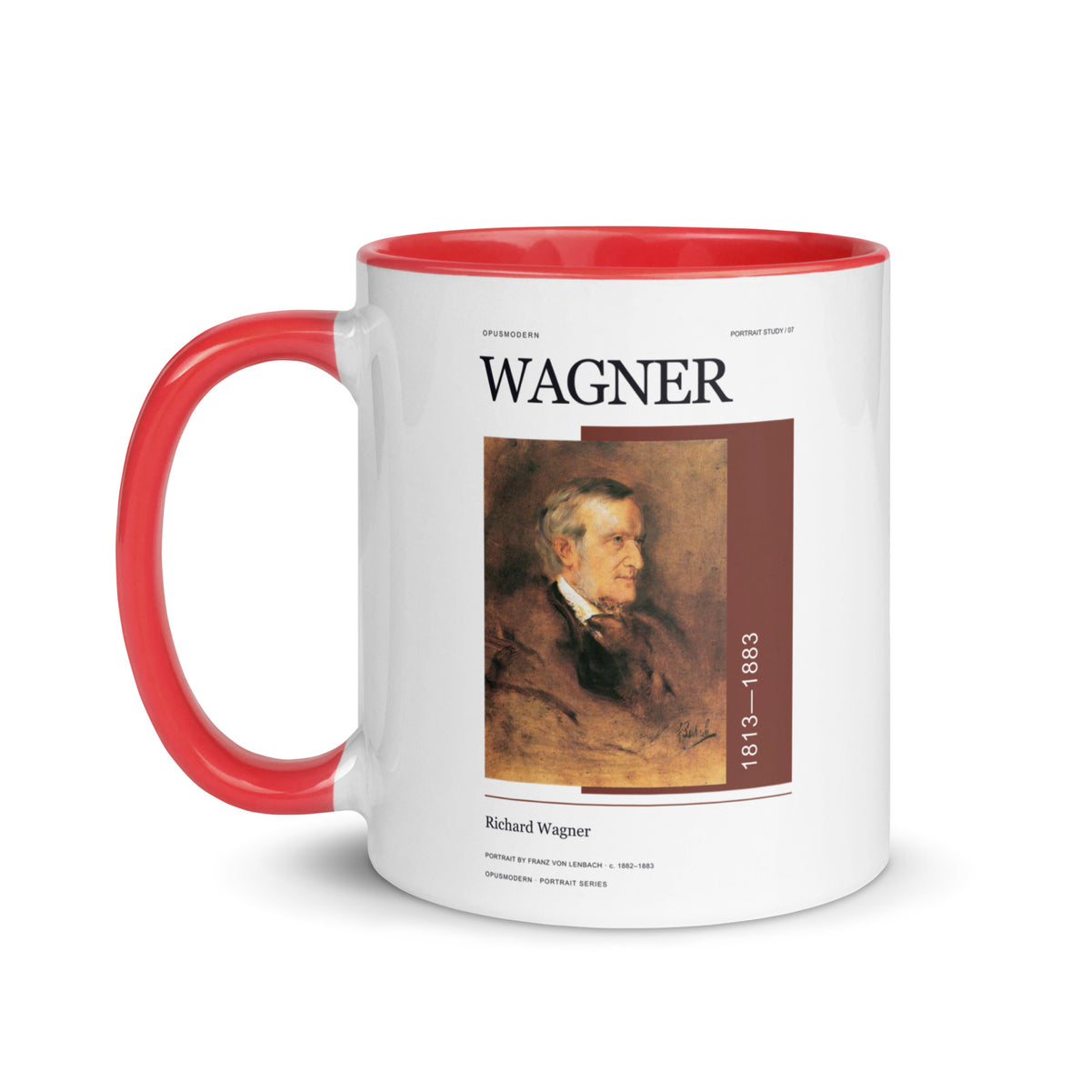 07 Wagner Portrait — OPUSMODERN Mug — full-resolution OPUSMODERN artwork — handle left