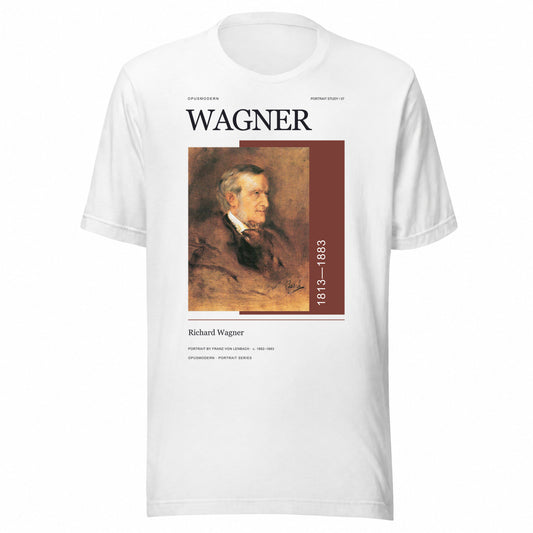OPUSMODERN flat front mockup — 07 Wagner Portrait — OPUSMODERN Unisex T-Shirt