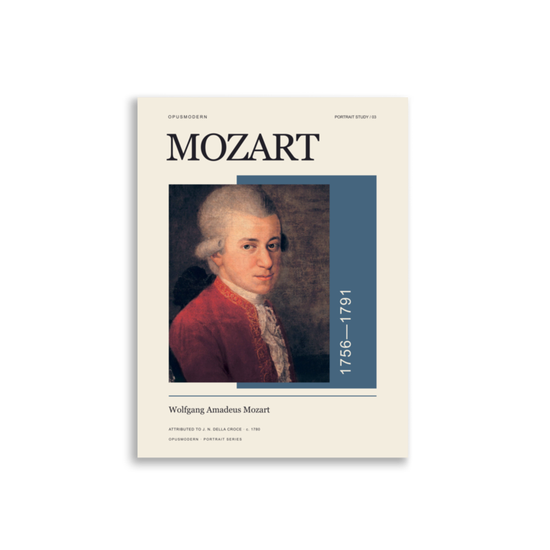 Mozart Poster — Croce Portrait — Edge-to-Edge — 3:4 print proportions for matching metric and inch sizes