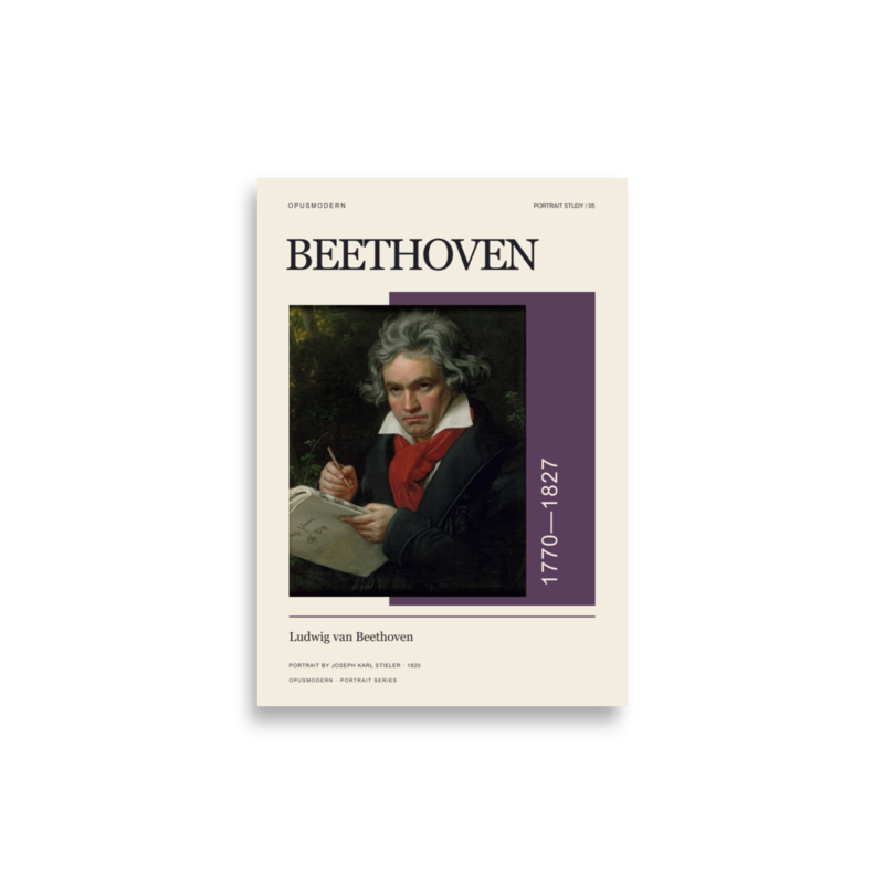 Beethoven Poster — Portrait — Edge-to-Edge — 21 × 30 cm (≈ 8.27″ × 11.81″) — full print dimensions