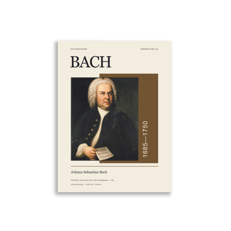 Bach Poster — Portrait — Edge-to-Edge — 3:4 print proportions for matching metric and inch sizes