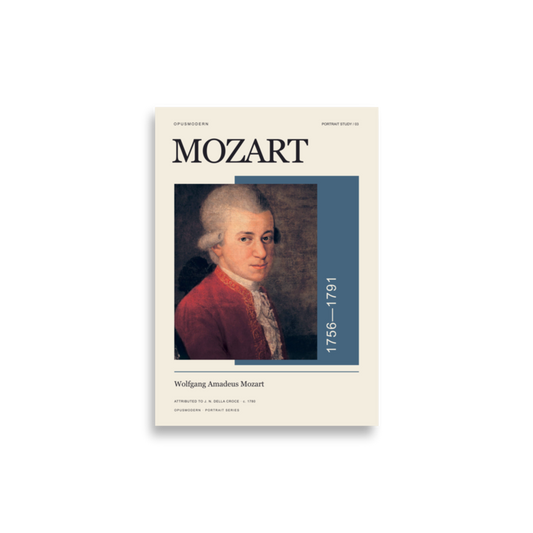 Mozart Poster — Croce Portrait — Edge-to-Edge — 21 × 30 cm (≈ 8.27″ × 11.81″) — full print dimensions