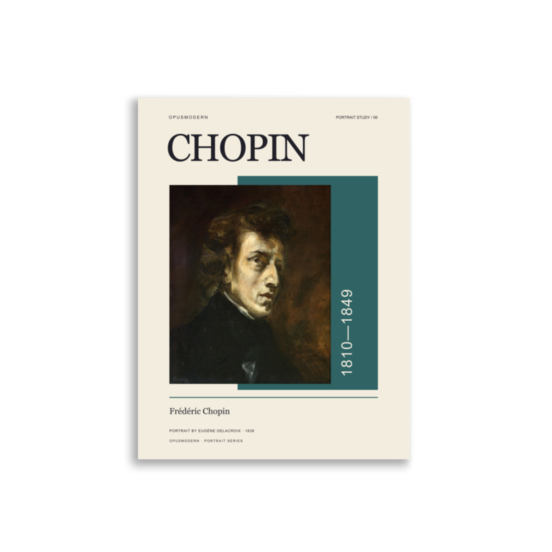 Chopin Poster — Portrait — Edge-to-Edge — 3:4 print proportions for matching metric and inch sizes