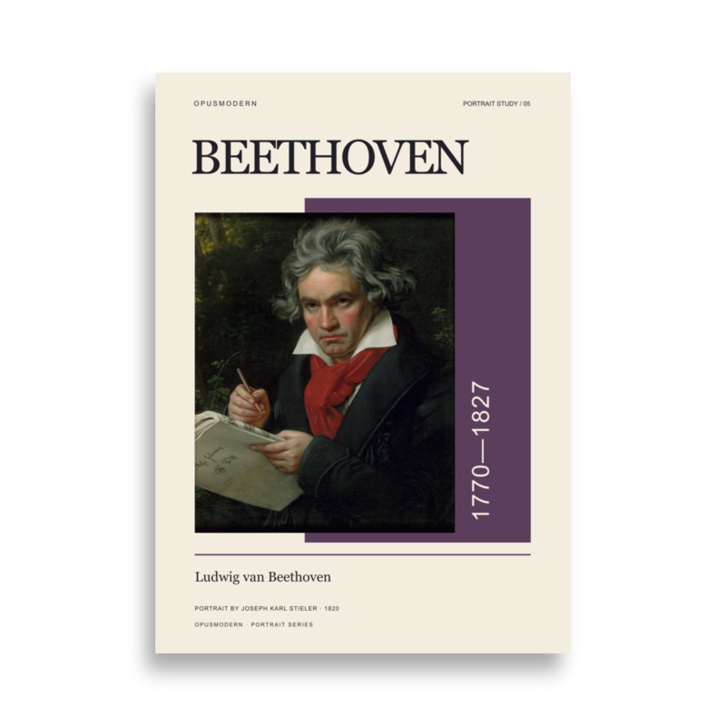 Beethoven Poster — Portrait — Edge-to-Edge — 50 × 70 cm (≈ 19.69″ × 27.56″) — full print dimensions