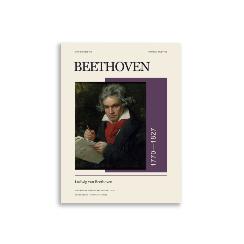 Beethoven Poster — Portrait — Edge-to-Edge — 3:4 print proportions for matching metric and inch sizes