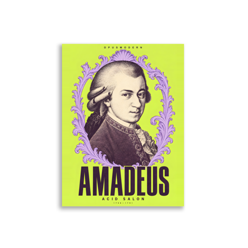 Mozart Poster — Acid Salon — Edge-to-Edge — 3:4 print proportions for matching metric and inch sizes