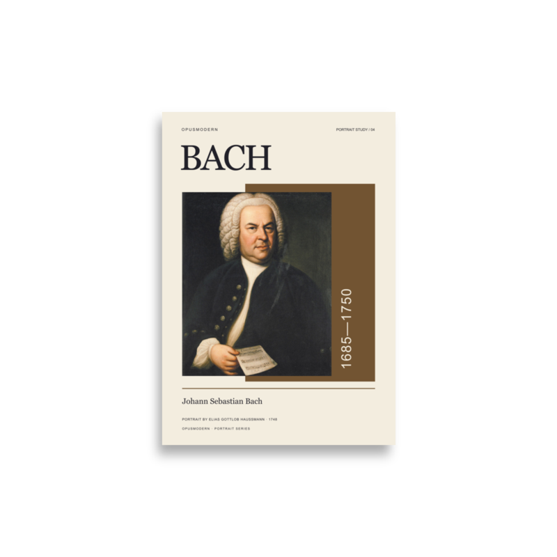 Bach Poster — Portrait — Edge-to-Edge — 21 × 30 cm (≈ 8.27″ × 11.81″) — full print dimensions