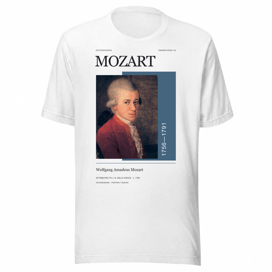 OPUSMODERN flat front mockup — Croce Portrait — Mozart Unisex T-Shirt