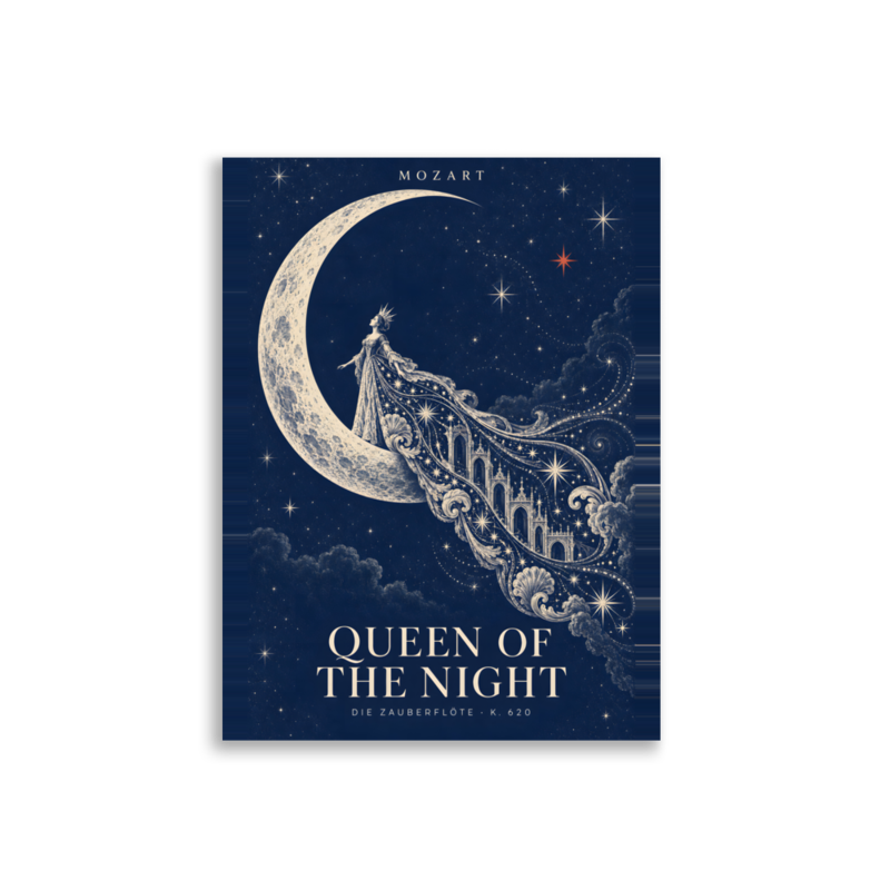 Mozart Poster — Queen of the Night — Edge-to-Edge — 3:4 print proportions for matching metric and inch sizes