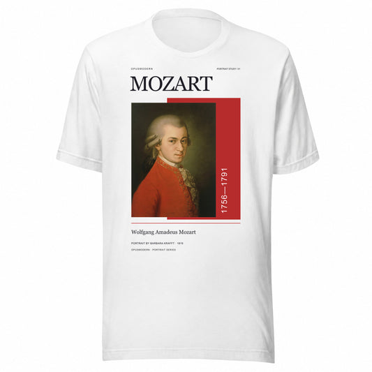 OPUSMODERN flat front mockup — Krafft Portrait — Mozart Unisex T-Shirt