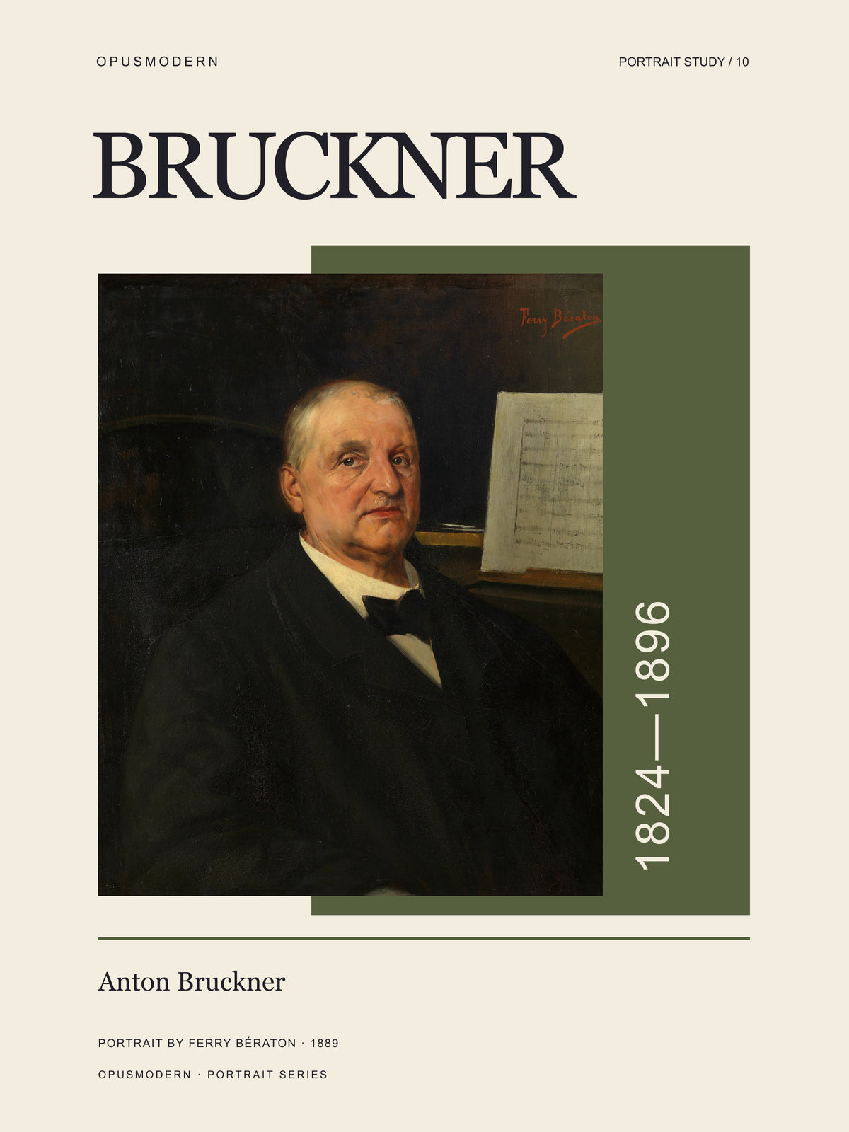Bruckner Poster — Portrait — Edge-to-edge — 18X24 flat print artwork; frame finish not pictured