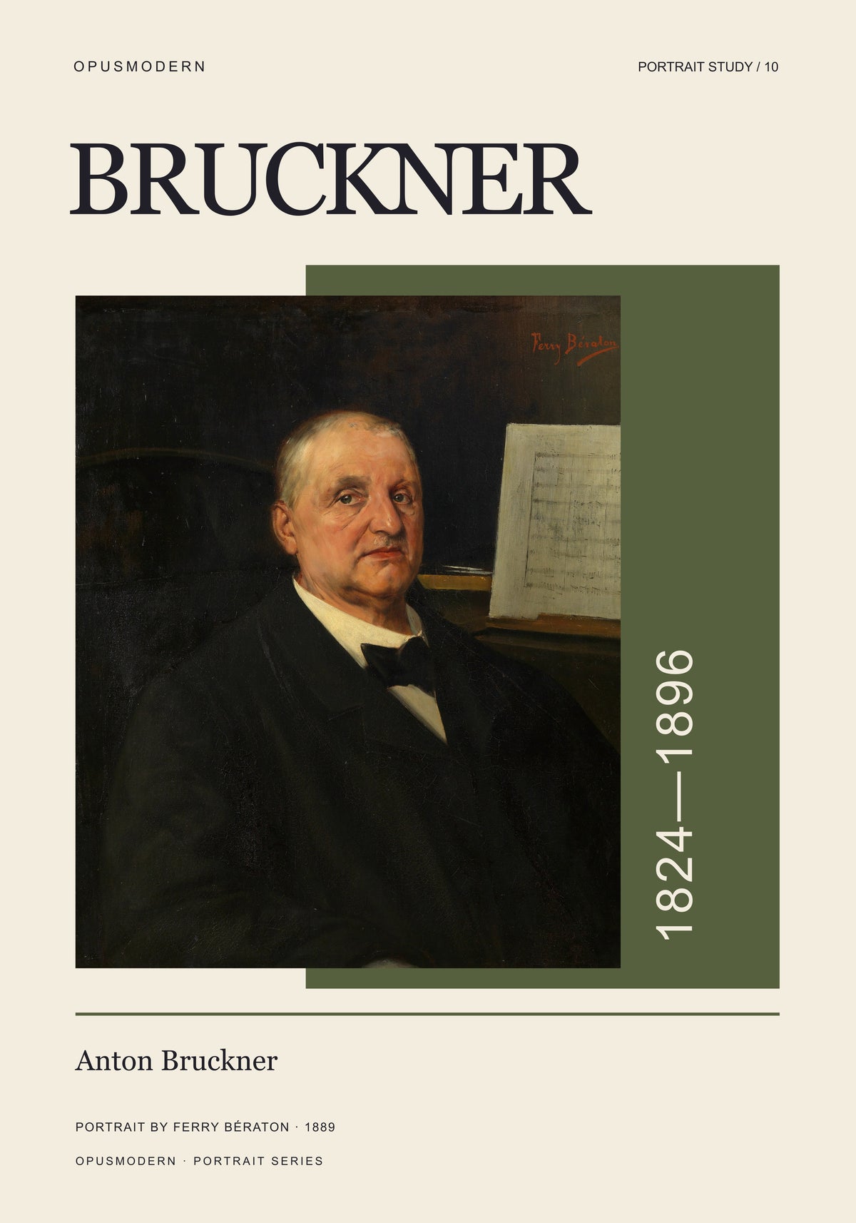 Bruckner Poster — Portrait — Edge-to-edge — 28X40 flat print artwork; frame finish not pictured