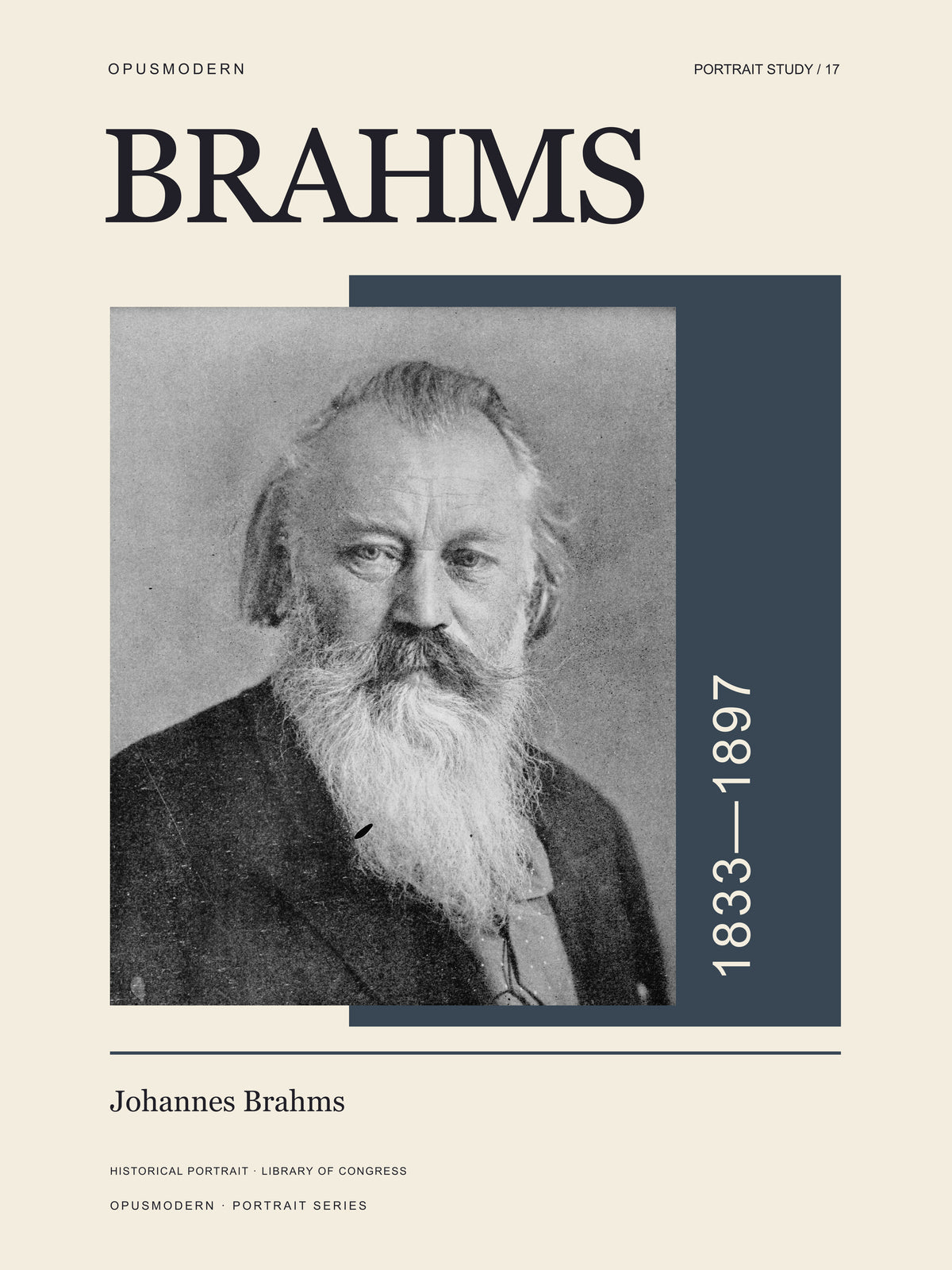 Johannes Brahms — 12X16 — Edge-to-edge. Full production composition.