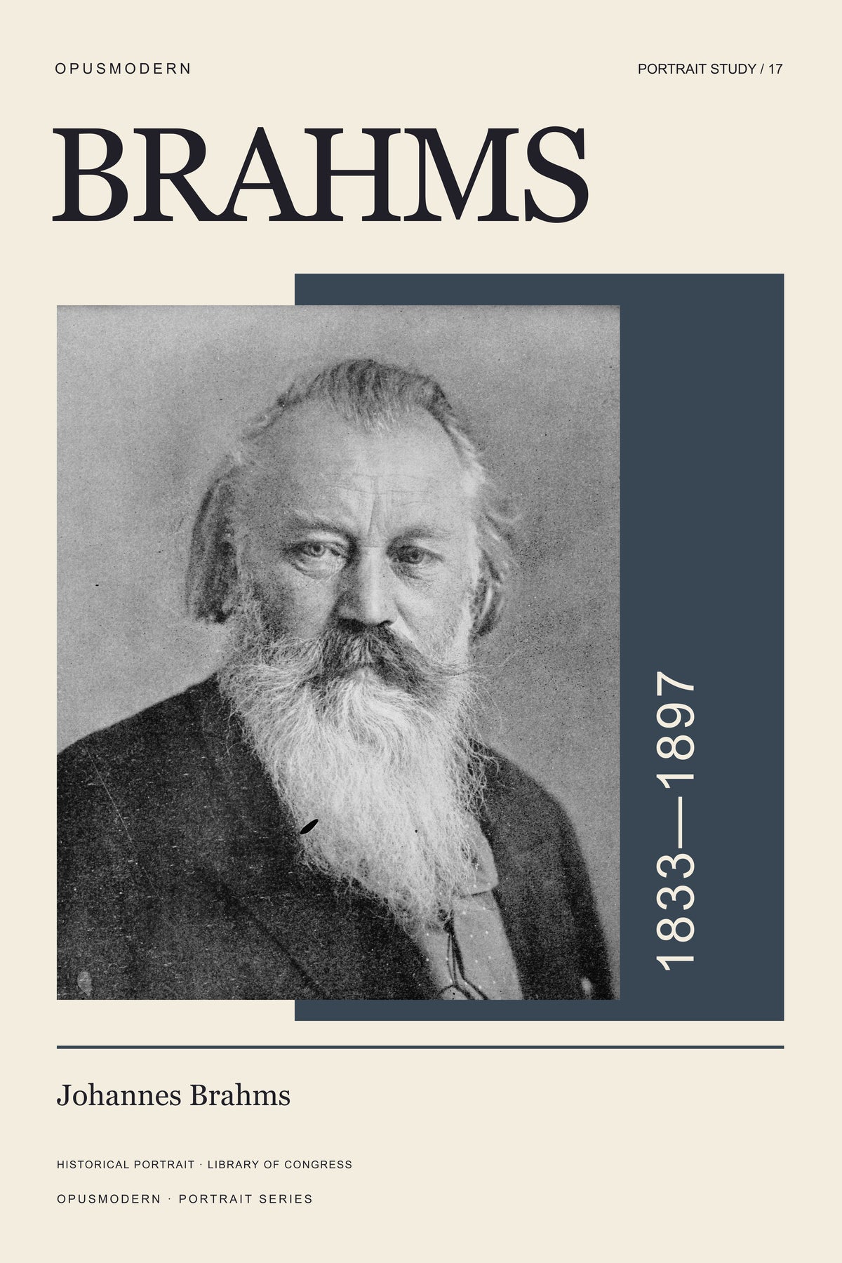 Johannes Brahms — 24X36 — Edge-to-edge. Full production composition.