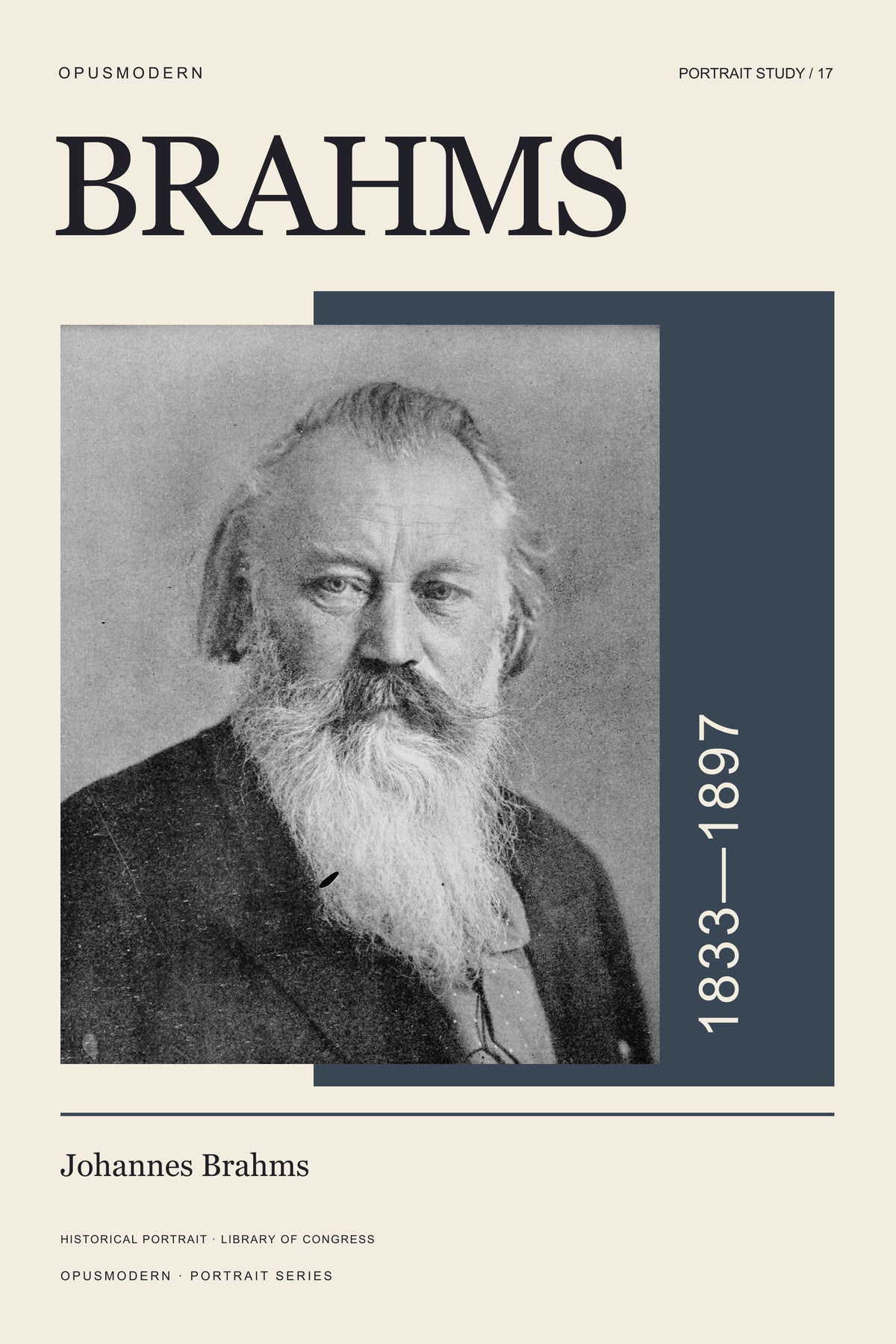 Johannes Brahms — 8X12 — Edge-to-edge. Full production composition.