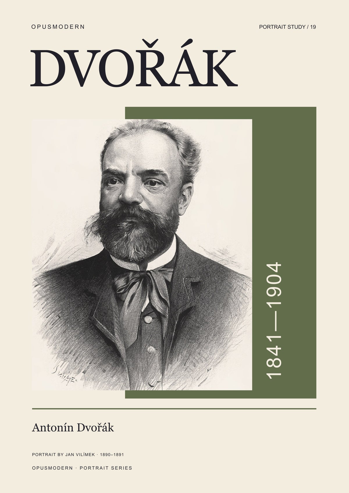 Antonín Dvořák — A4 — Edge-to-edge. Full production composition.