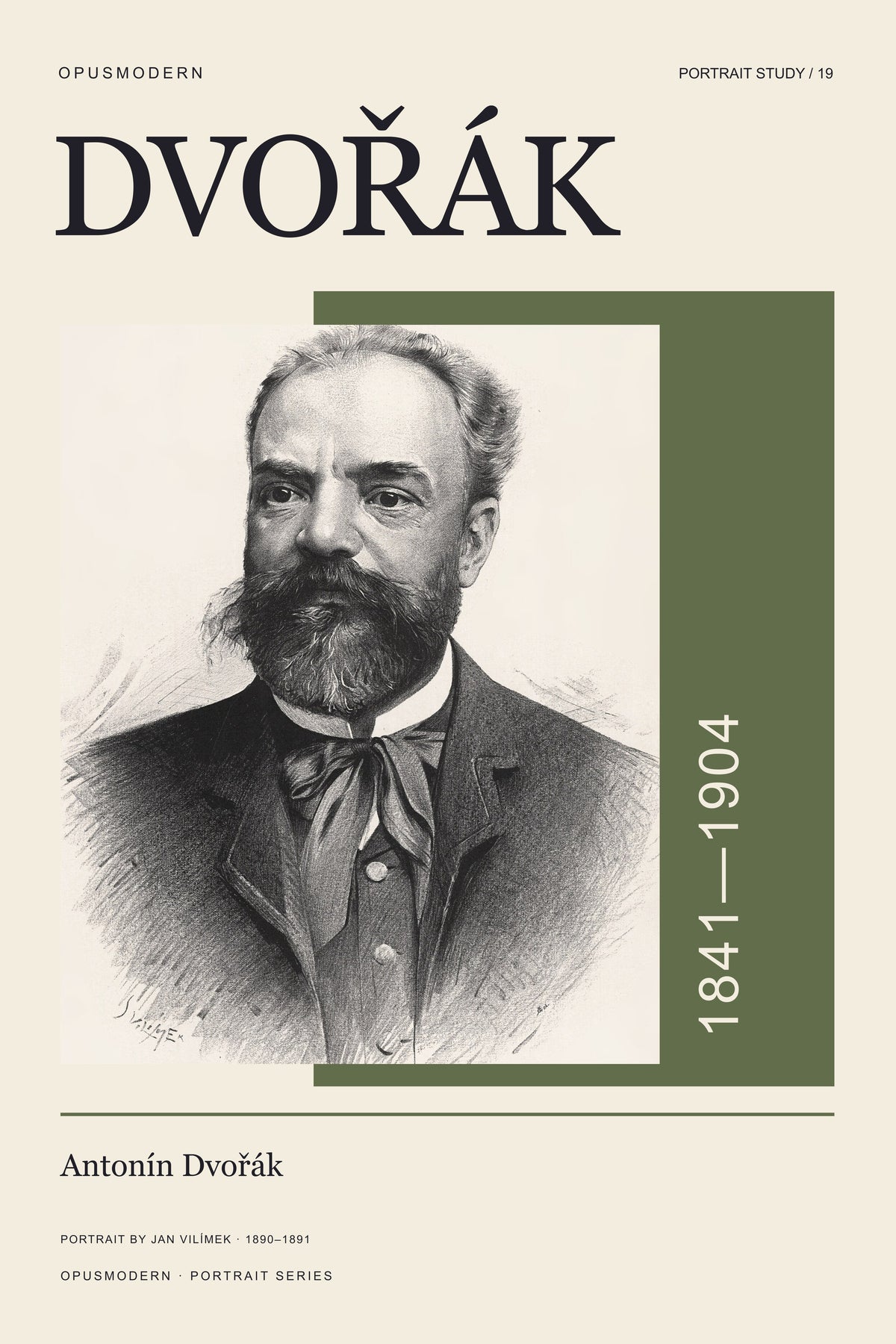 Antonín Dvořák — 24X36 — Edge-to-edge. Full production composition.