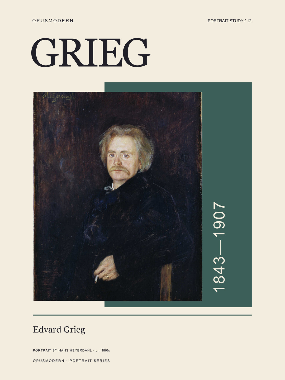 Edvard Grieg — 18X24 — Edge-to-edge. Full production composition.