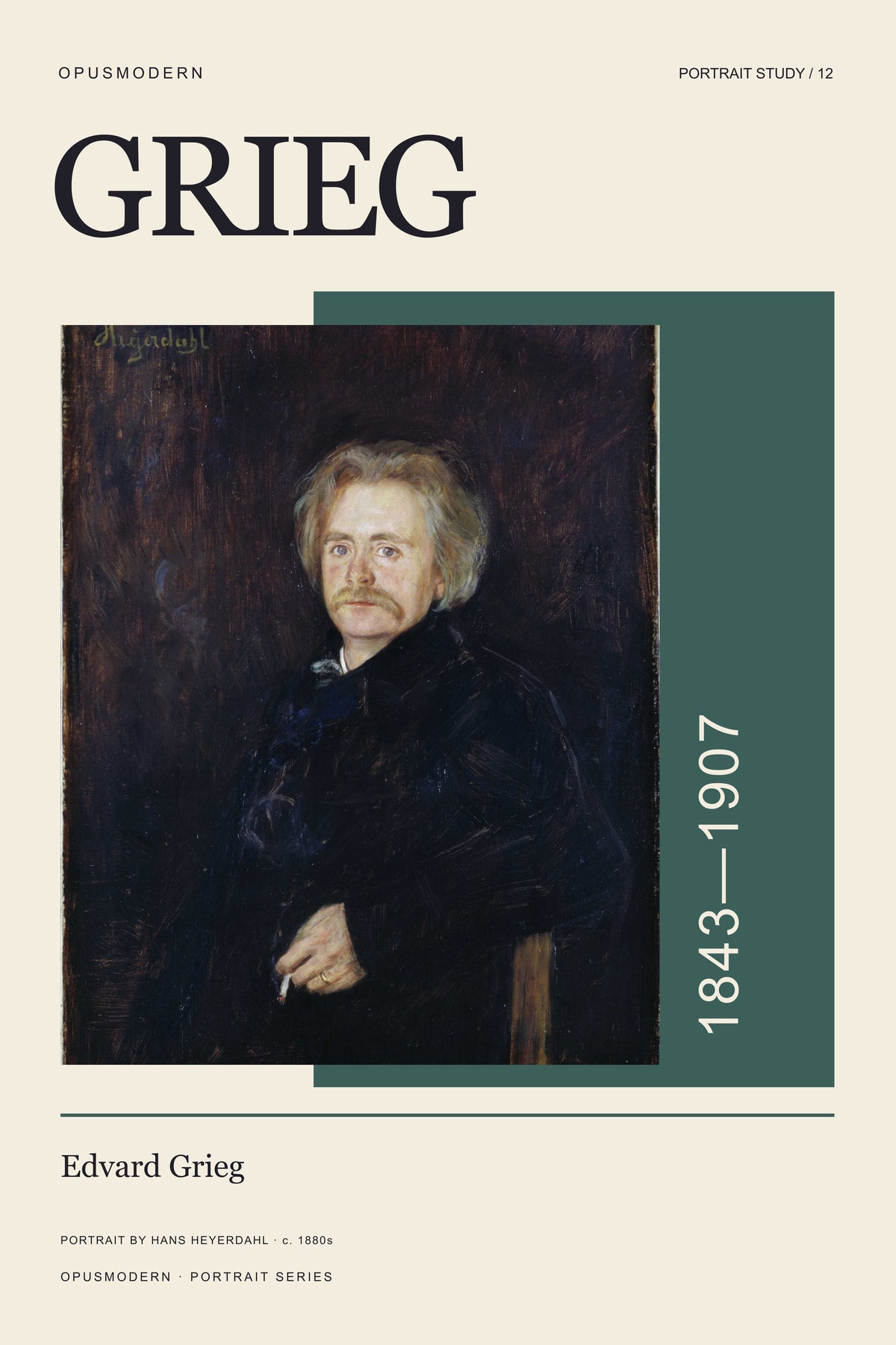 Edvard Grieg — 24X36 — Edge-to-edge. Full production composition.