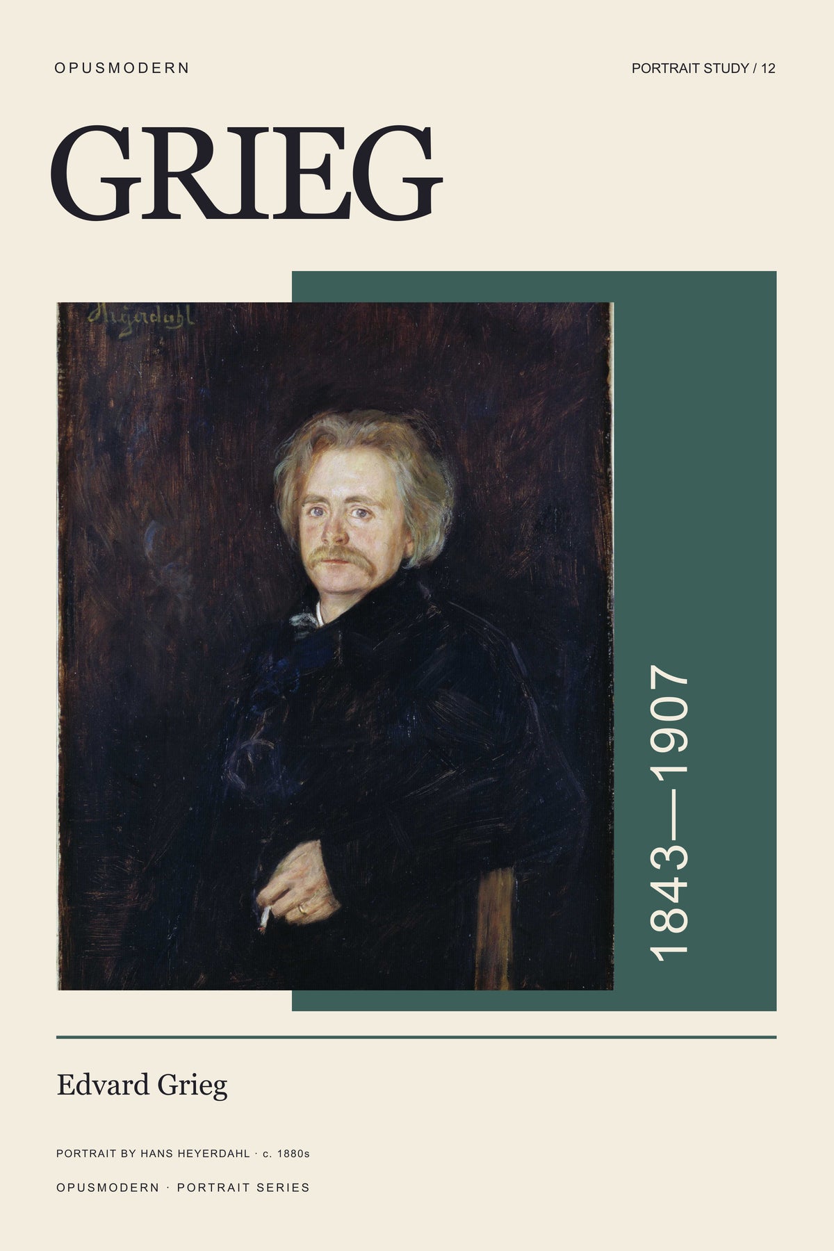 Edvard Grieg — 8X12 — Edge-to-edge. Full production composition.