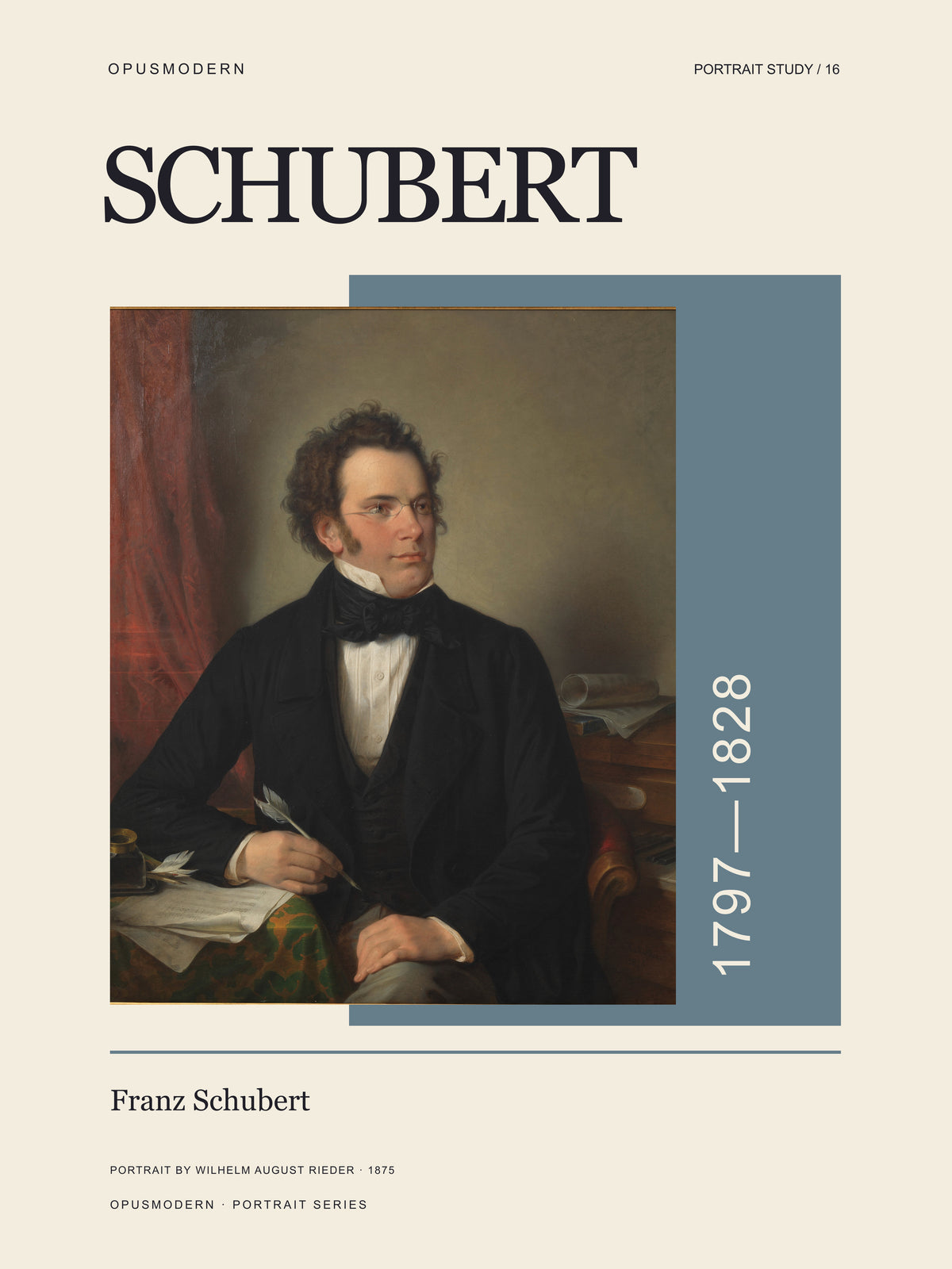 Franz Schubert — 12X16 — Edge-to-edge. Full production composition.