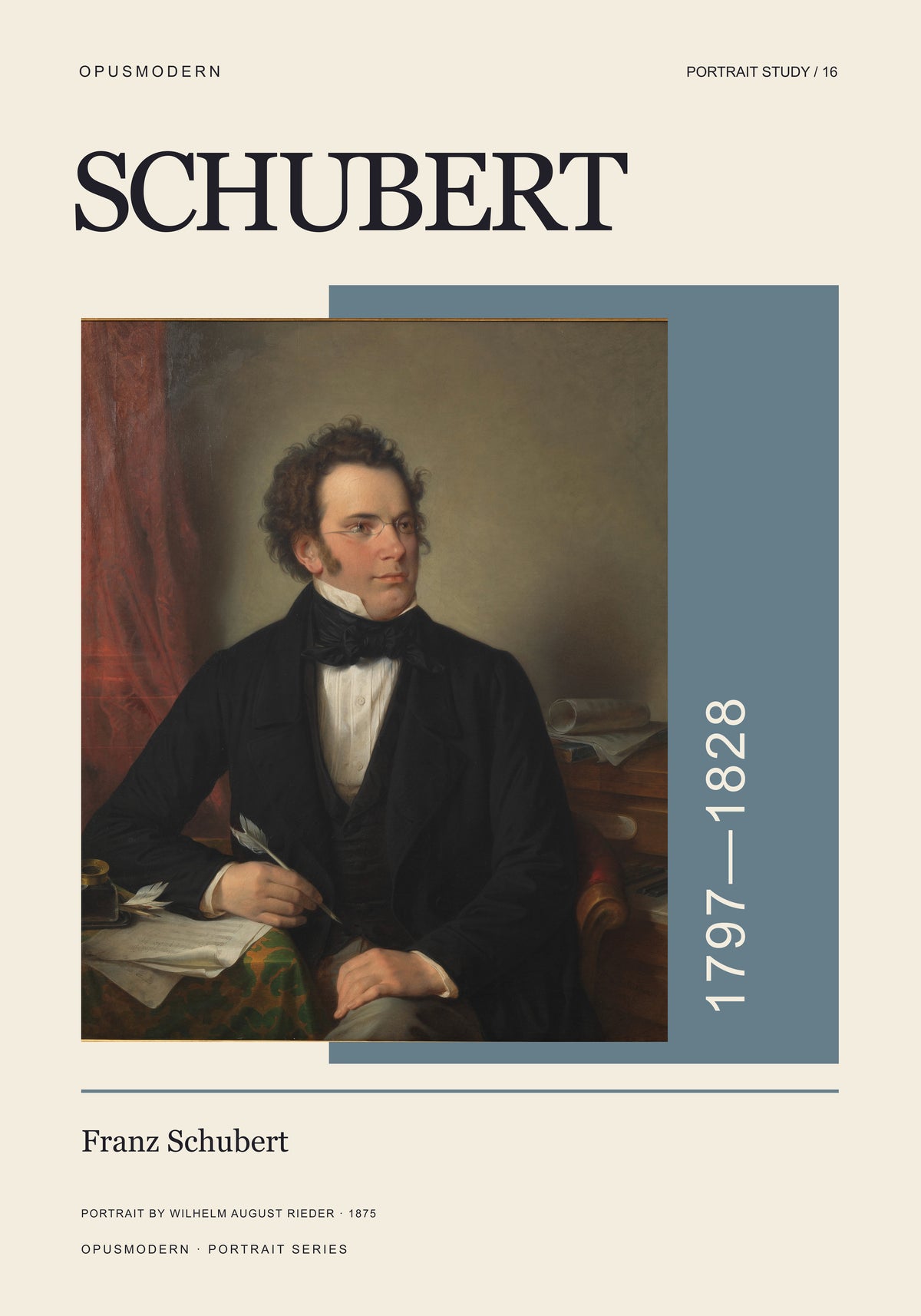 Franz Schubert — 28X40 — Edge-to-edge. Full production composition.