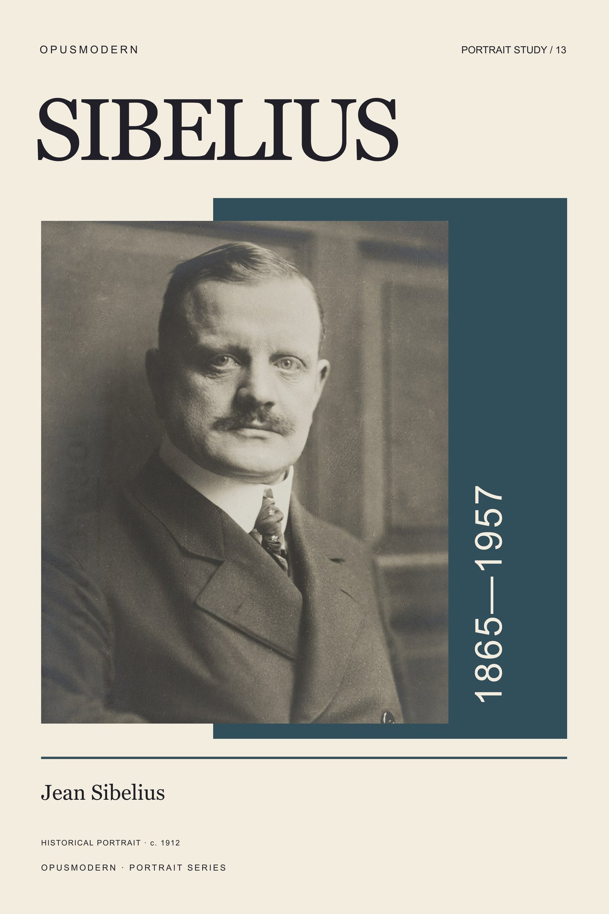 Jean Sibelius — 8X12 — Edge-to-edge. Full production composition.