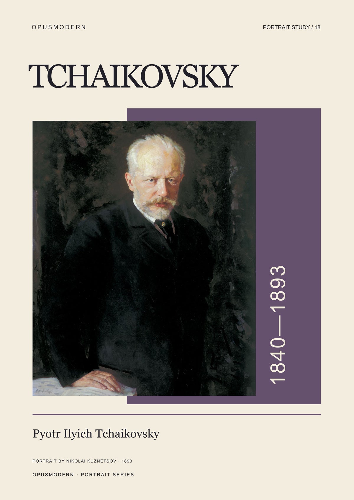 Pyotr Ilyich Tchaikovsky — A4 — Edge-to-edge. Full production composition.
