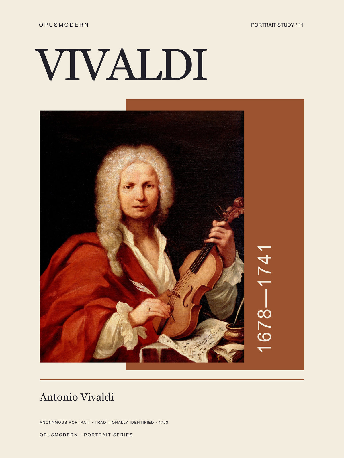 Vivaldi Poster — Portrait — Edge-to-edge — 18X24 flat print artwork; frame finish not pictured