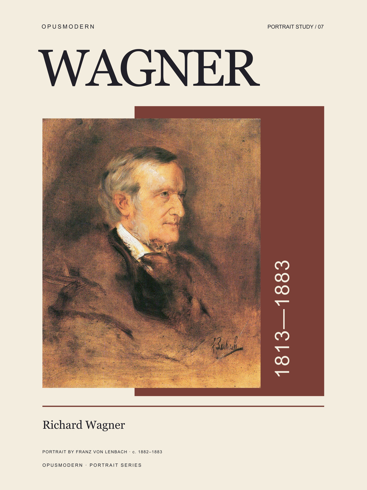Wagner Poster — Portrait — Edge-to-edge — 18X24 flat print artwork; frame finish not pictured