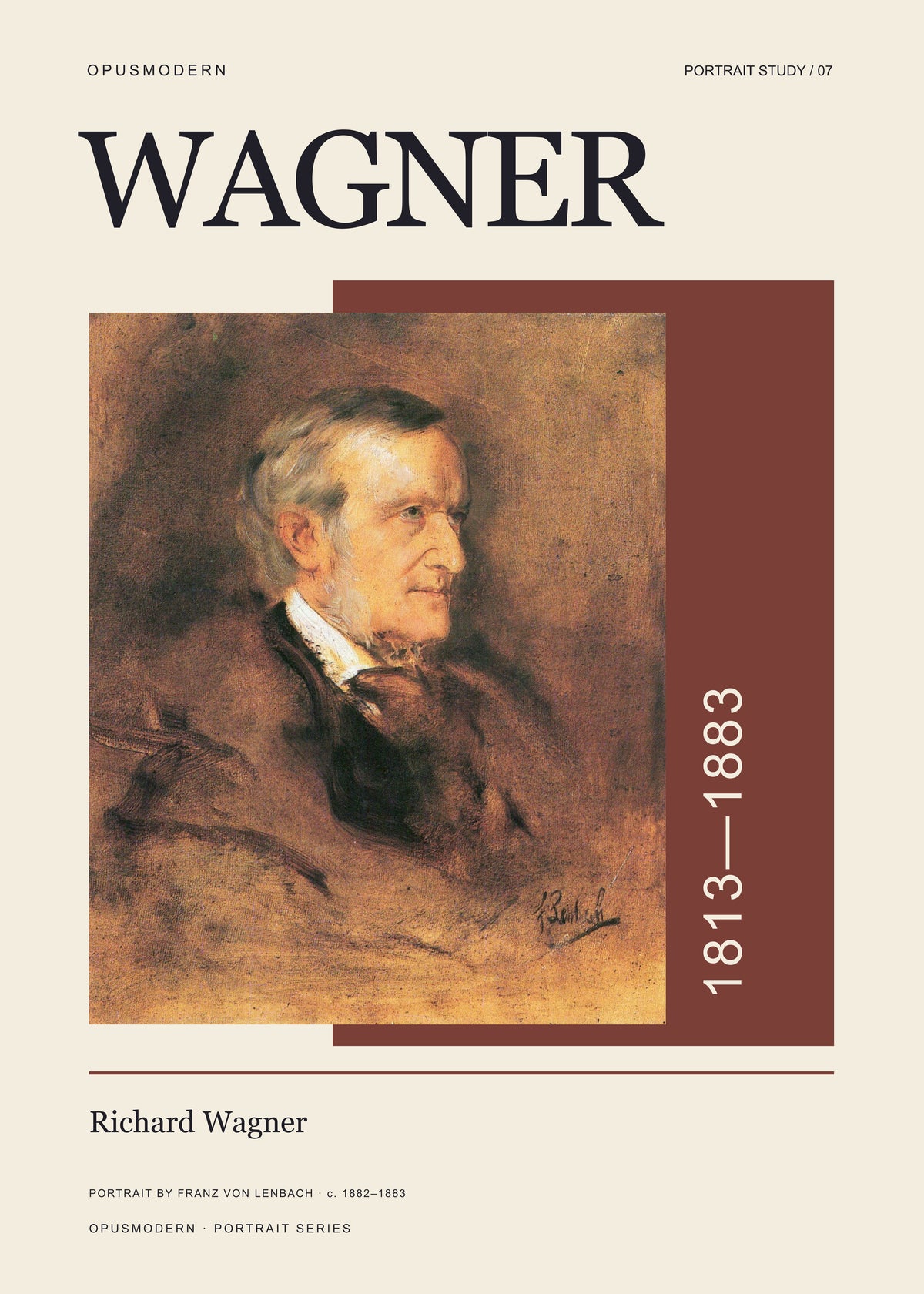 Wagner Poster — Portrait — Edge-to-edge — 20X28 flat print artwork; frame finish not pictured