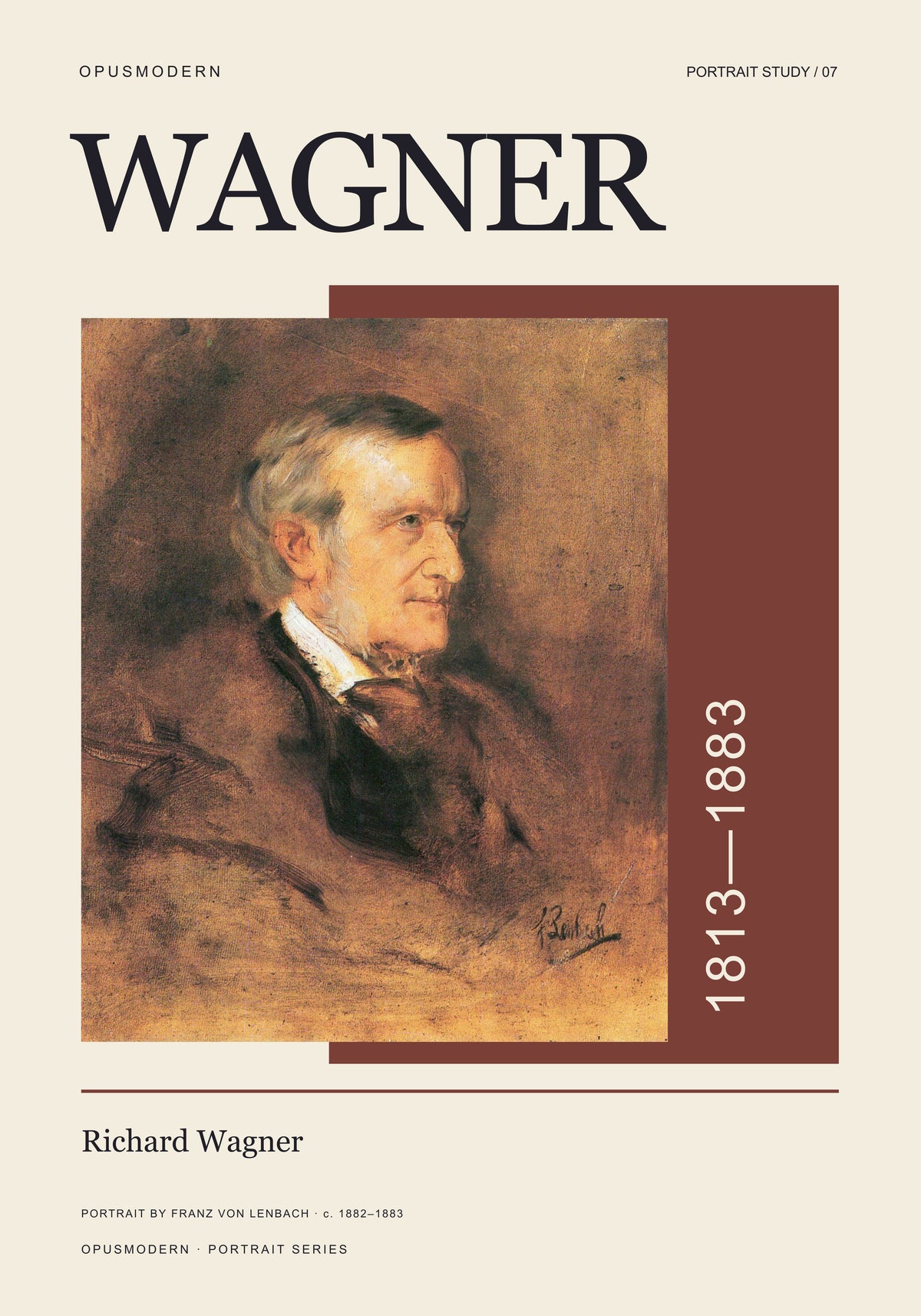 Wagner Poster — Portrait — Edge-to-edge — 28X40 flat print artwork; frame finish not pictured