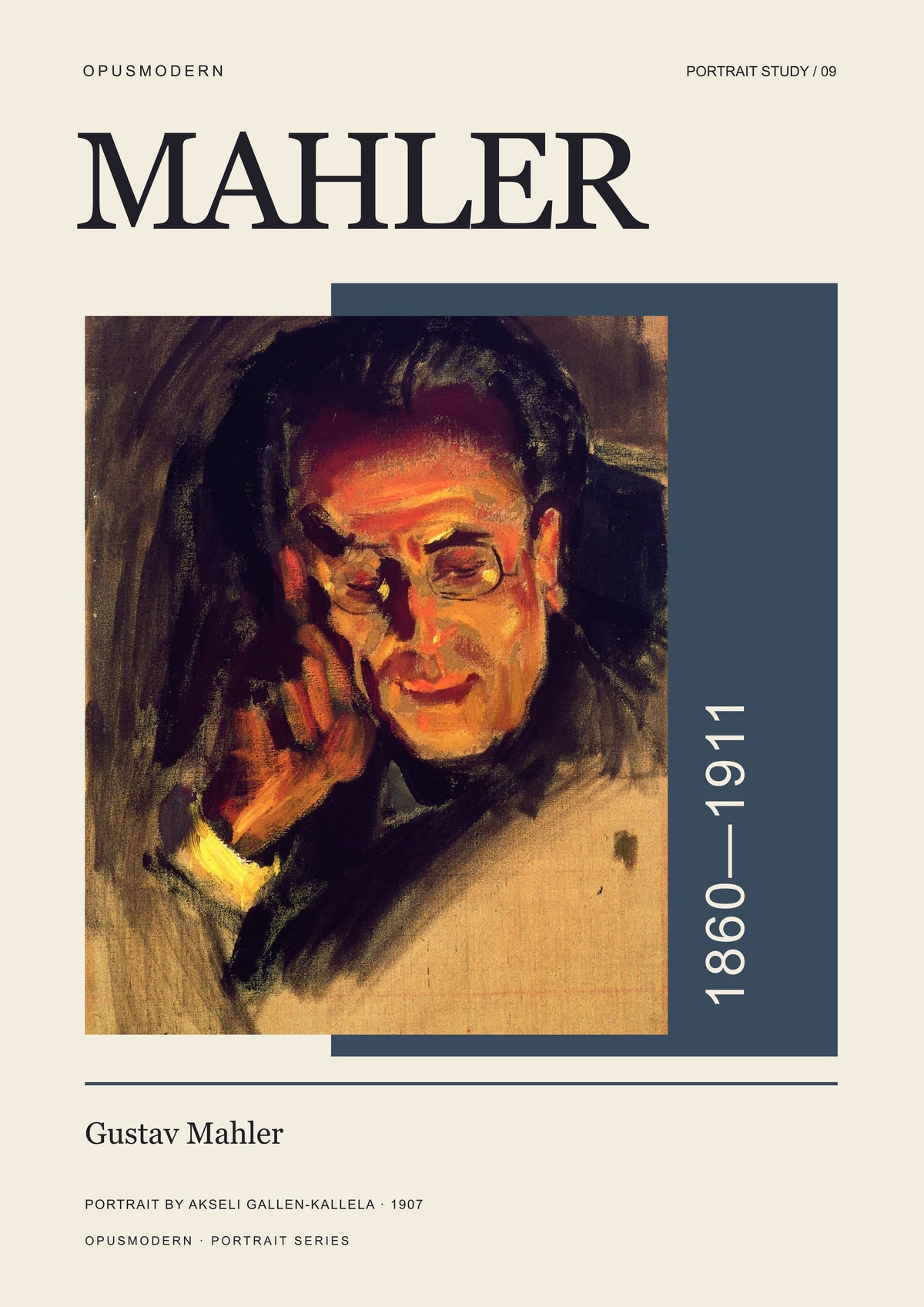 Mahler Art Print — Portrait — A4 (21 × 29.7 cm) — edge-to-edge unframed art print