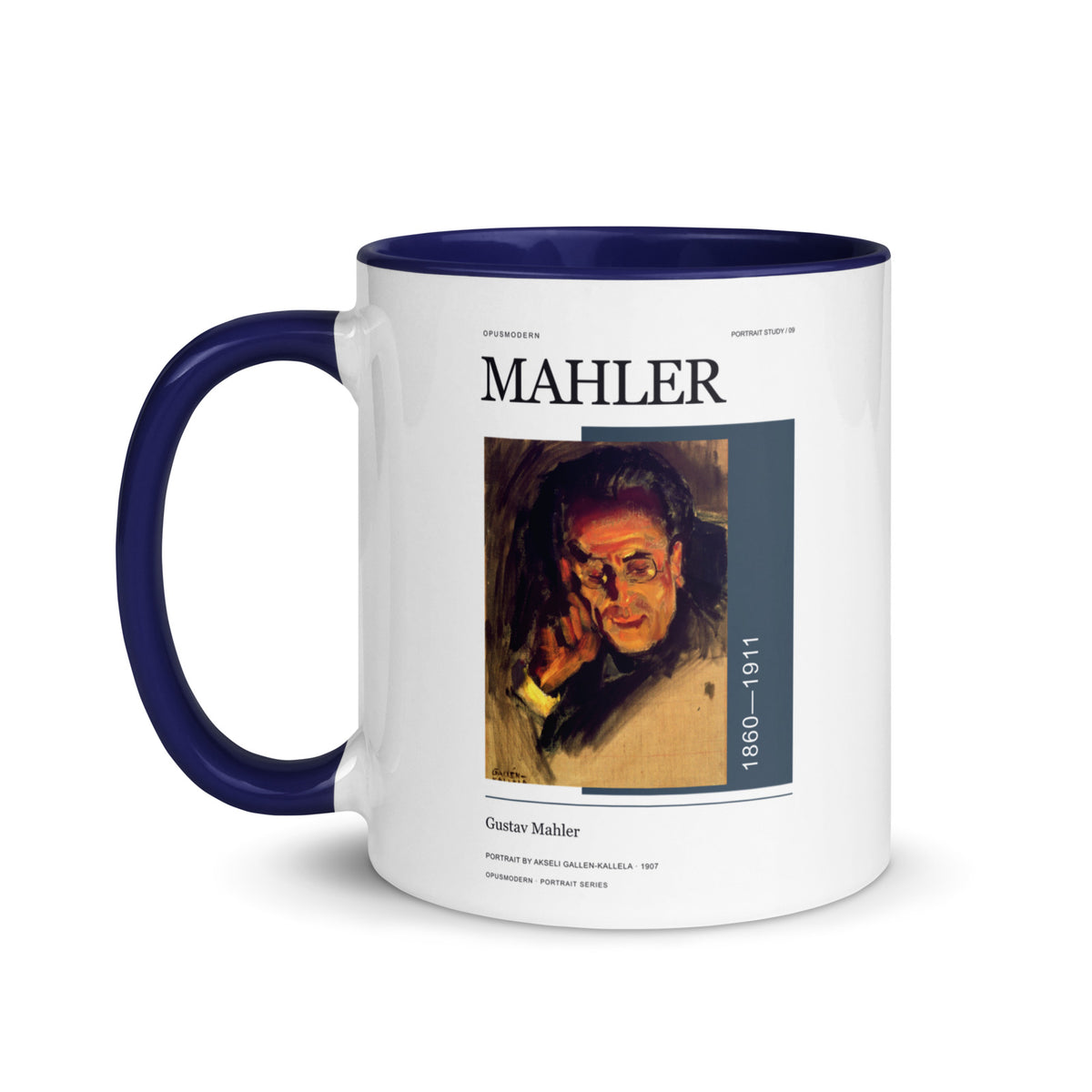09 Gustav Mahler Portrait — OPUSMODERN Mug — full-resolution OPUSMODERN artwork — handle left