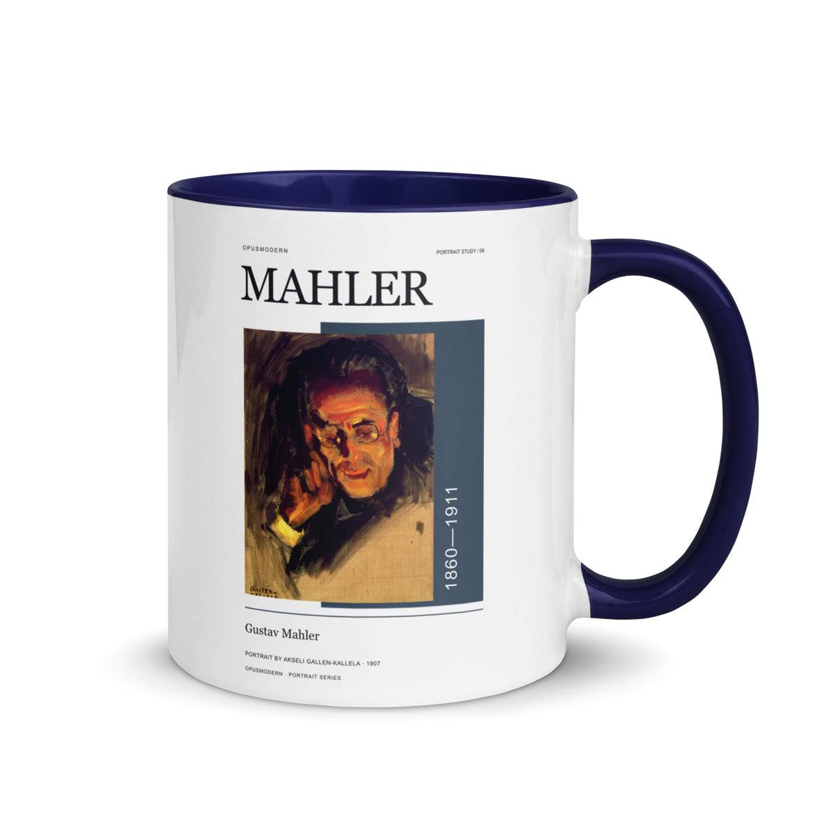 09 Gustav Mahler Portrait — OPUSMODERN Mug — full-resolution OPUSMODERN artwork — handle right