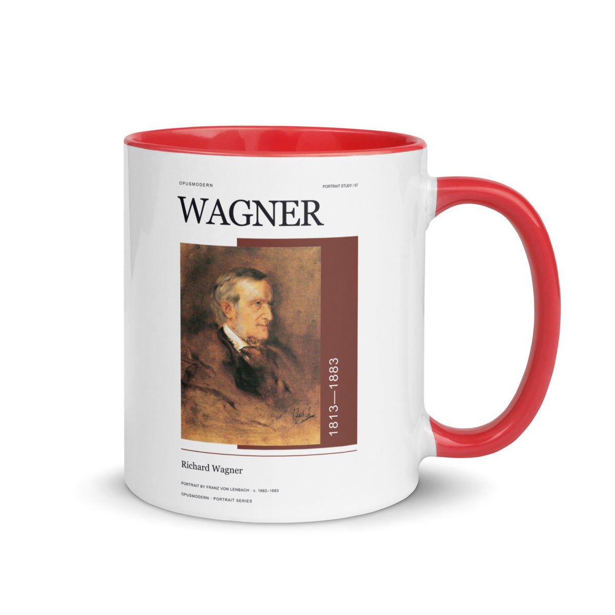 07 Wagner Portrait — OPUSMODERN Mug — full-resolution OPUSMODERN artwork — handle right