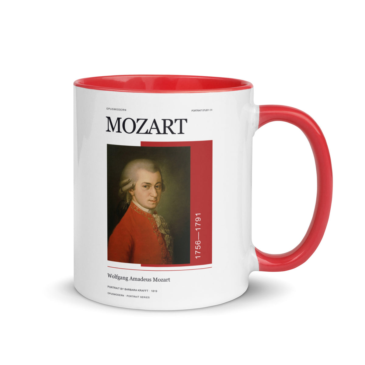 Krafft Portrait — Mozart Mug — full-resolution OPUSMODERN artwork — handle right